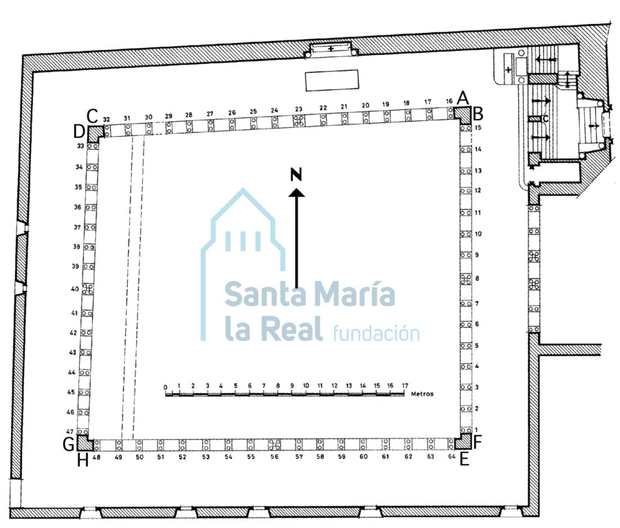 Planta del claustro, según Pérez de Urbel