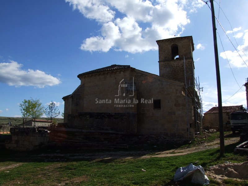Exterior durante los trabajos de restauración