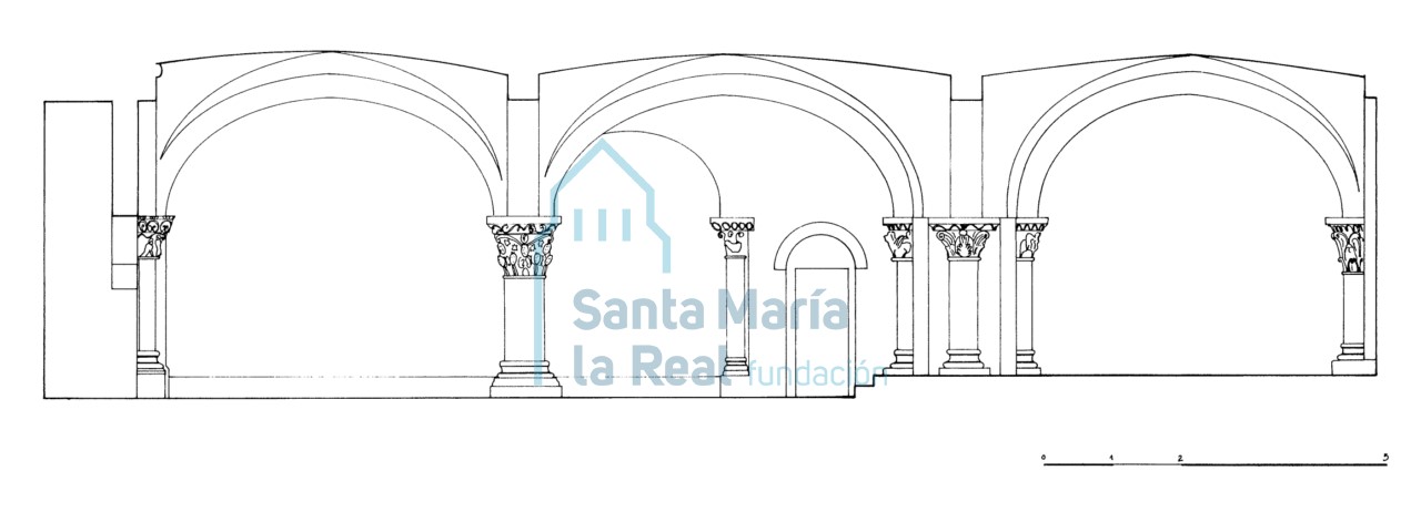 Sección longitudinal del pórtico