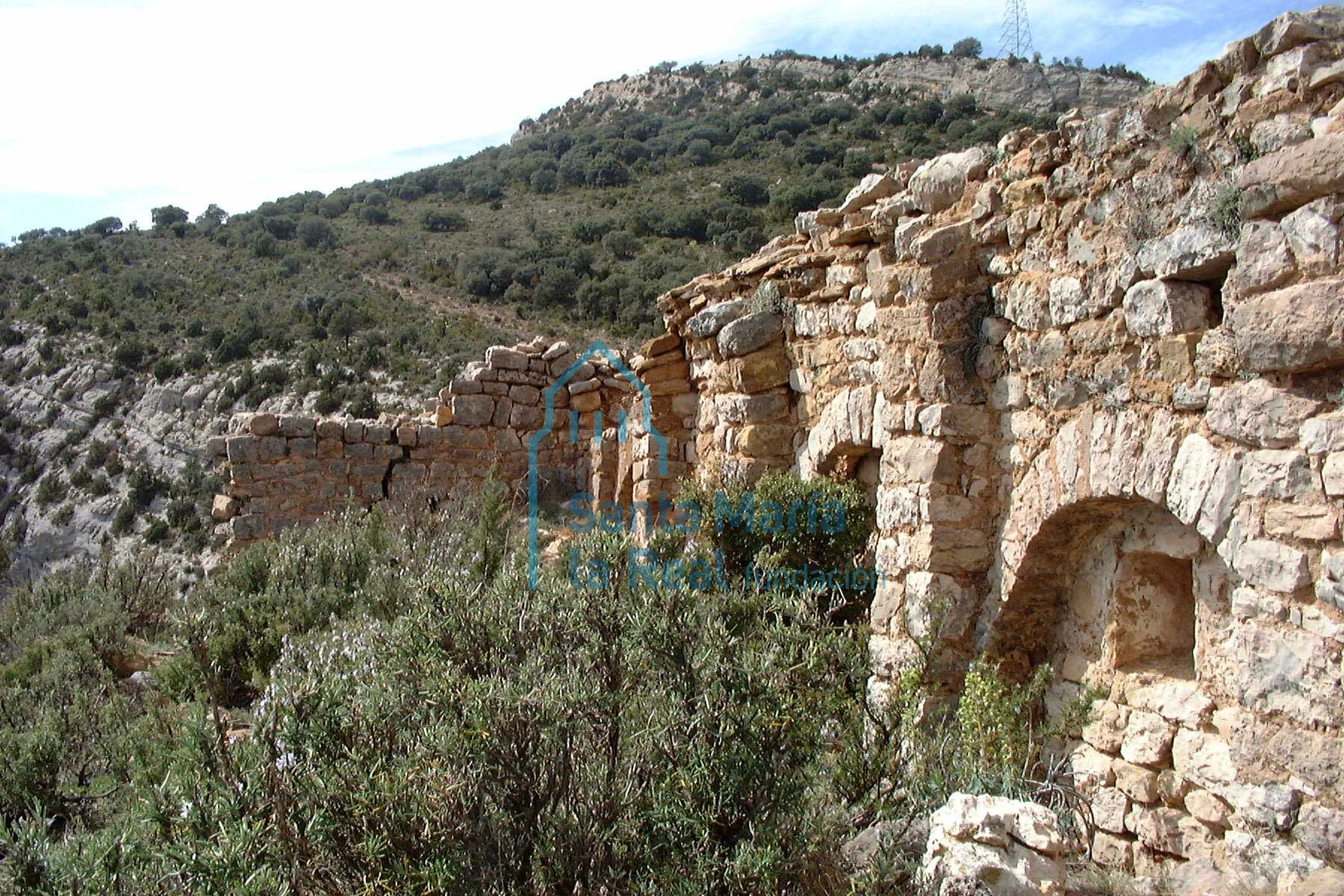 Vista general del interior del muro norte