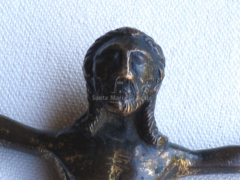 Detalle del rostro, Cristo de bronce.