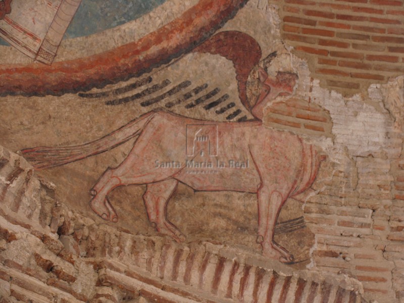 Detalle de la pintura del ábside representando a San Lucas