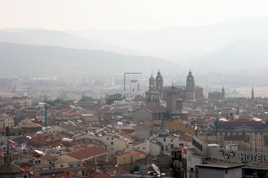Vista de Pamplona con la catedral al fondo