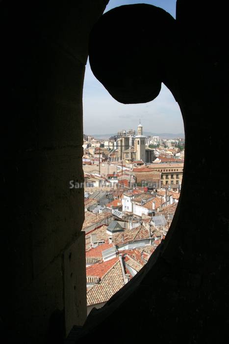 Vista de Pamplona con la catedral al fondo