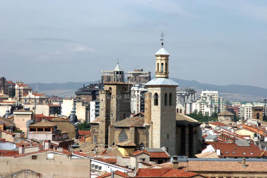 Vista de Pamplona con la catedral al fondo