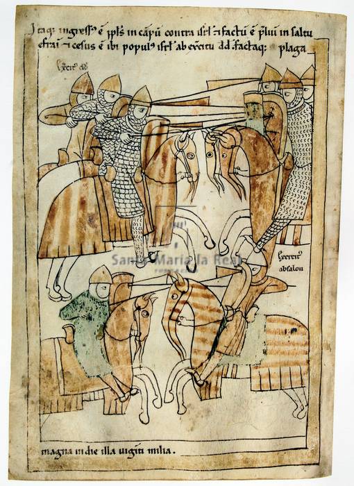 Segunda Biblia de Pamplona. El ejército de David (fol. 115V)