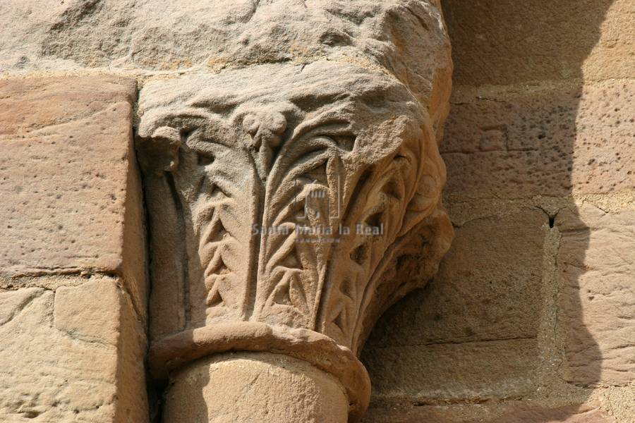 Capitel vegetal del exterior de la nave