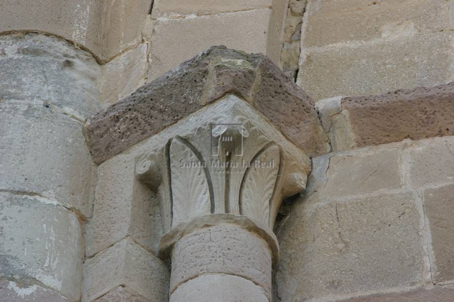 Capitel vegetal del exterior de la nave