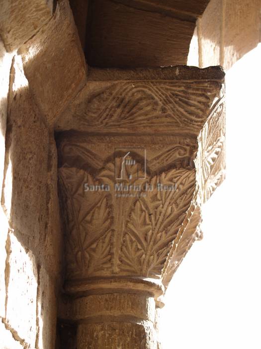 Capitel vegetal de las arquerías laterales del pórtico