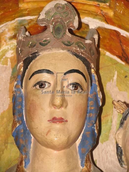 Detalle de la cabeza de la Virgen de Nuestra Señora de Zumadoya