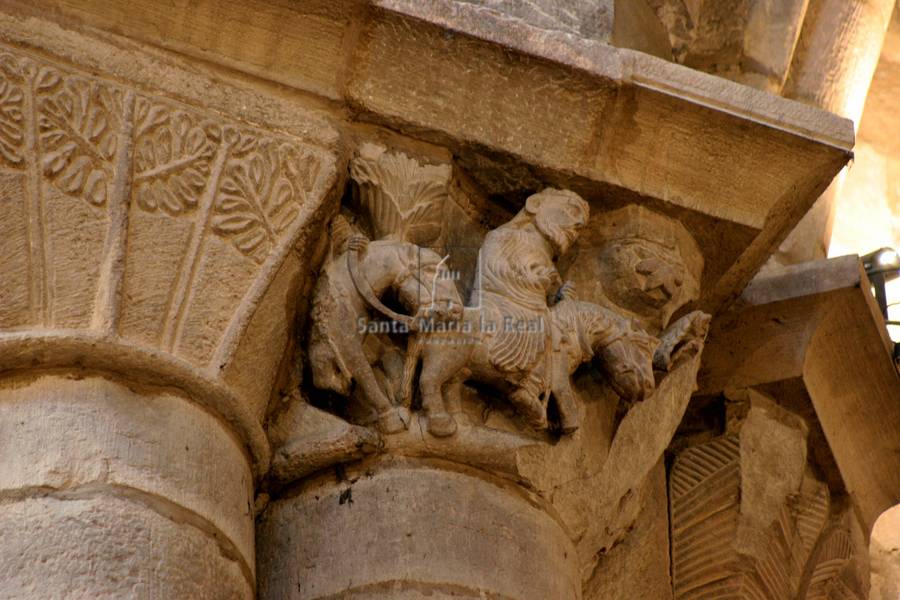 Capitel de las naves. Viaje de los Reyes Magos (Taller de Leodegario)