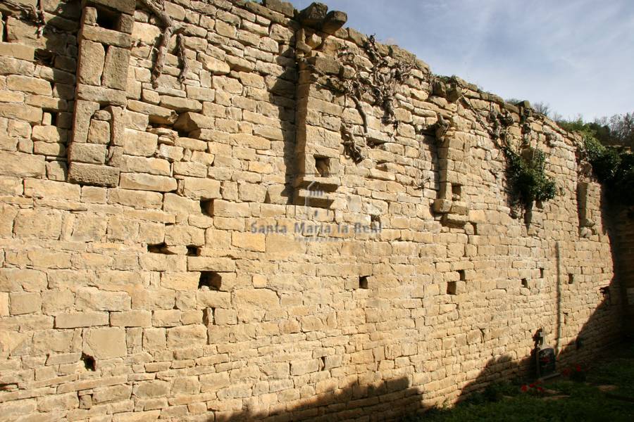 Detalle del interior del muro norte