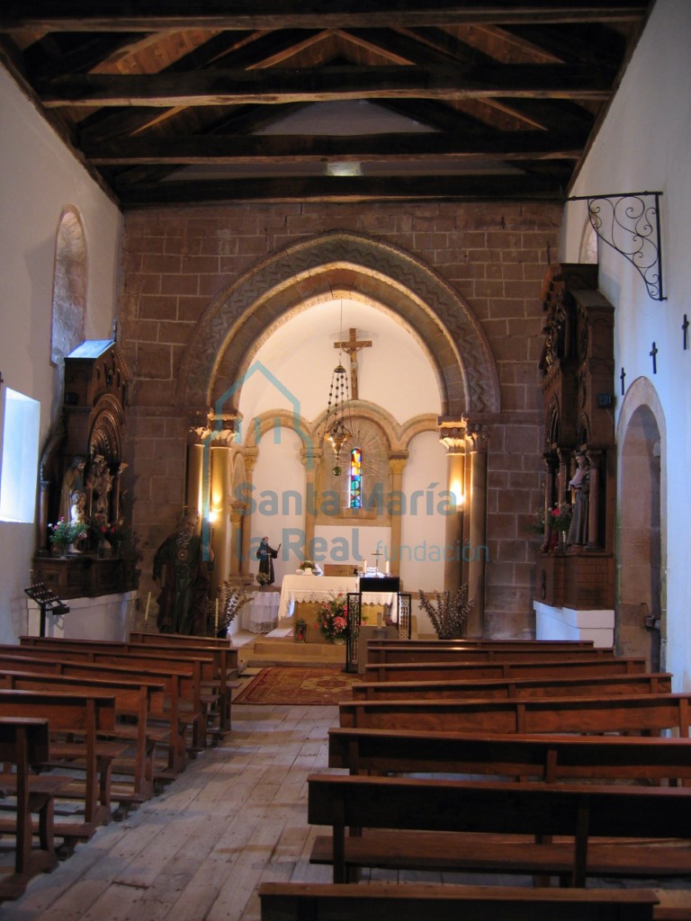 Vista de la nave desde los pies