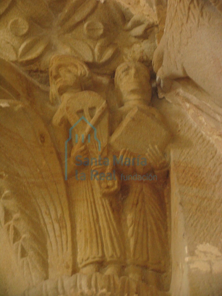 Detalle de un capitel del arco triunfal, lado epístola