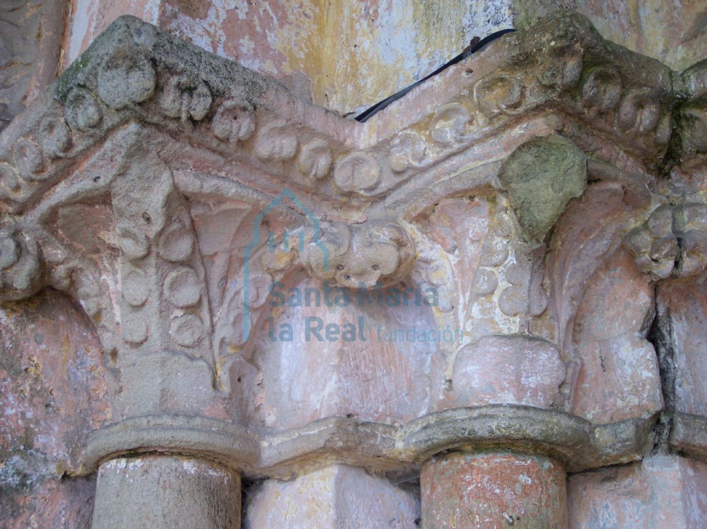 Capiteles vegetales del lado izquierdo de la portada occidental