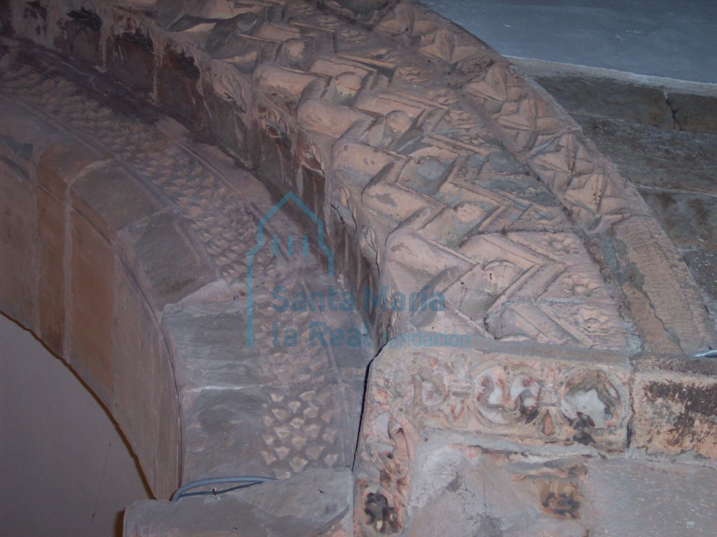 Detalle del arranque de la rosca del arco triunfal