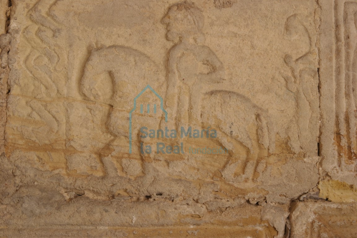 Relieve del caballero. Arcosolio de la izquierda