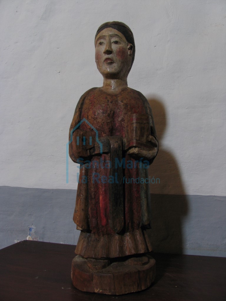 Detalle de una talla policromada