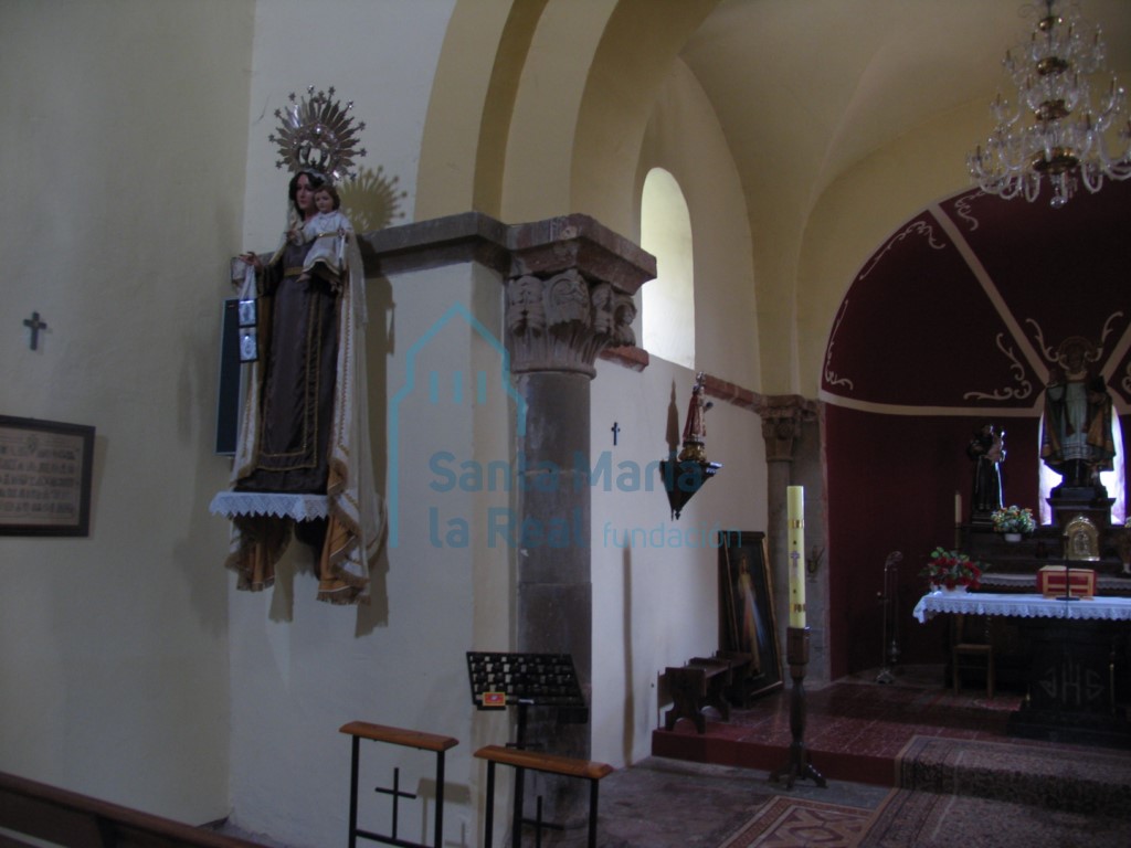 Detalle del interior del flanco norte de la cabecera