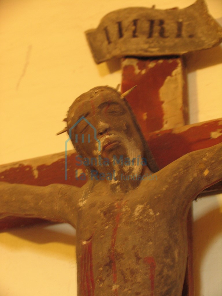 Detalle de un Crucificado de época medieval