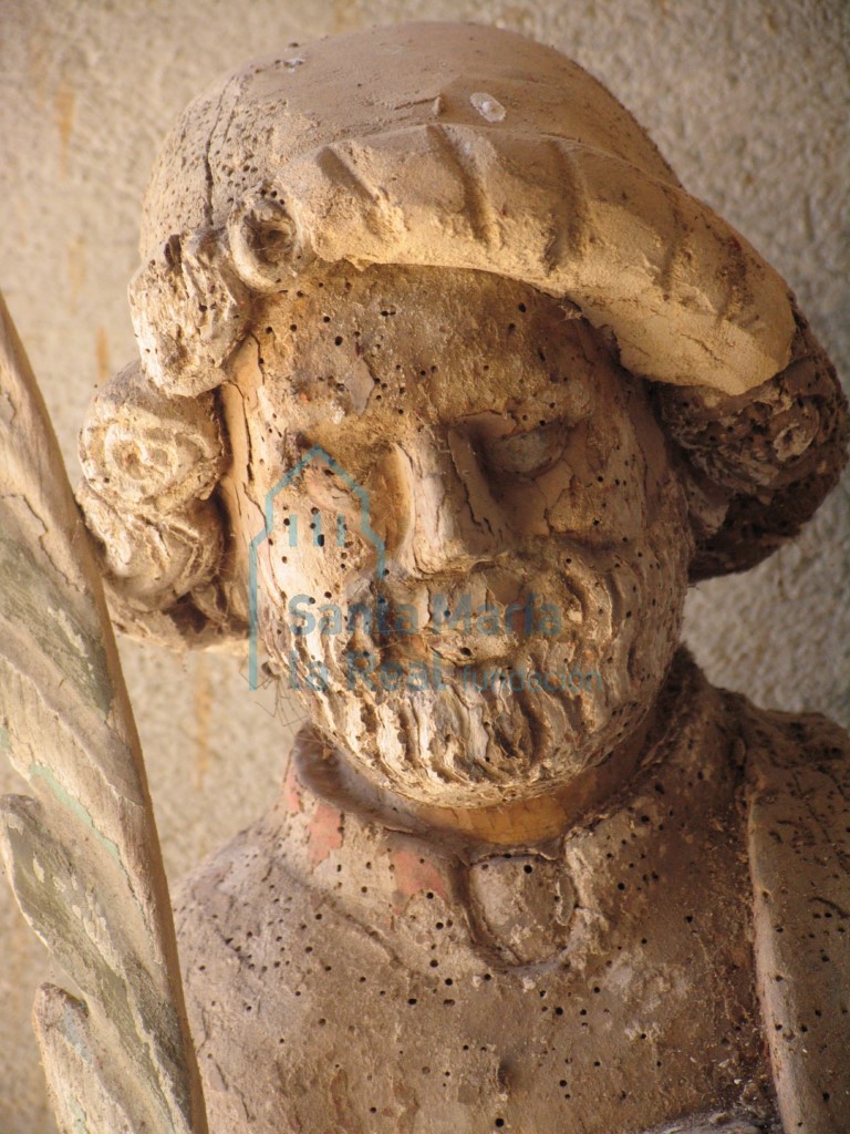 Detalle de la talla de San Bartolomé