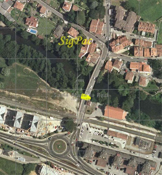 Vista aérea con el sistema de geolocalización del SIGPAC, de la ubicación de la antigua ermita