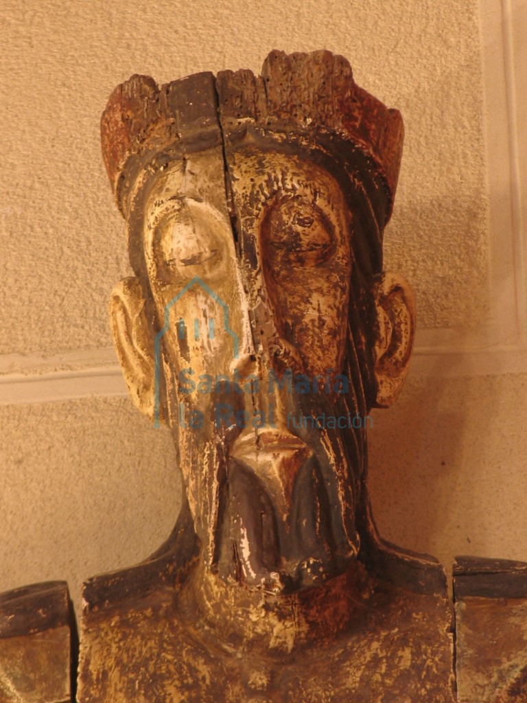 Talla de Cristo Crucificado, detalle del rostro