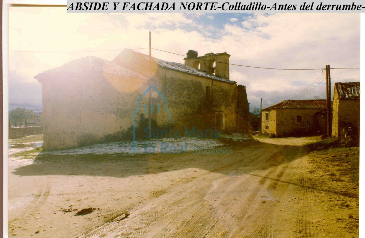 Ábside y fachada norte antes del derrumbre