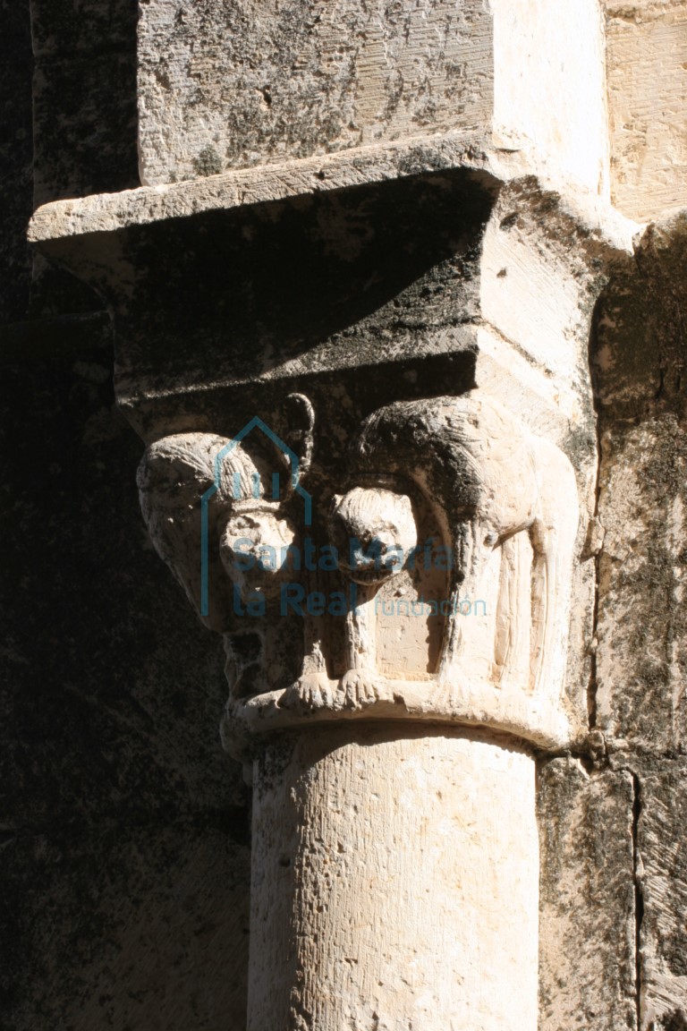 Capitel de la nave. Pareja de felinos Capitel de la nave. Pareja de felinos