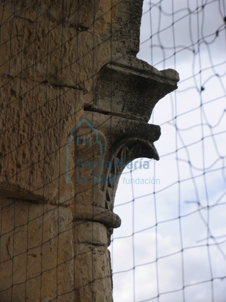 Capitel vegetal de una de las troneras del tercer piso de la torre