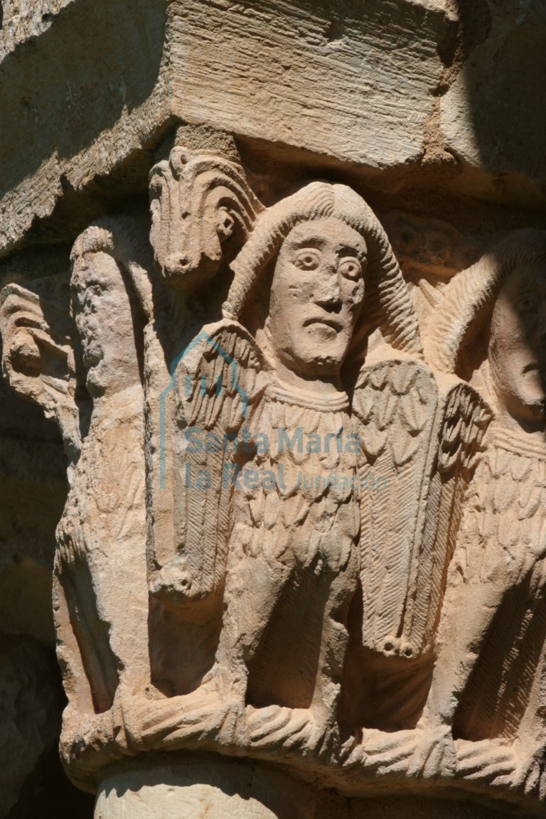 Capitel del pórtico. Arpías