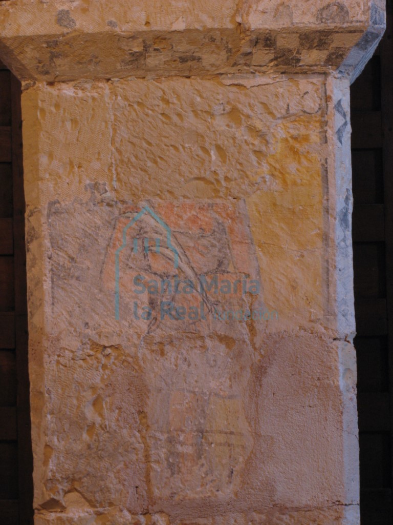 Detalle pictórico en  pilar