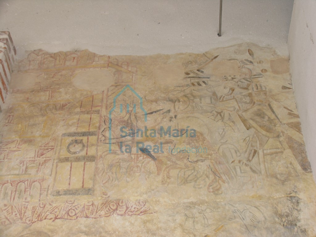 Restos de pintura mural gótica, en el pórtico