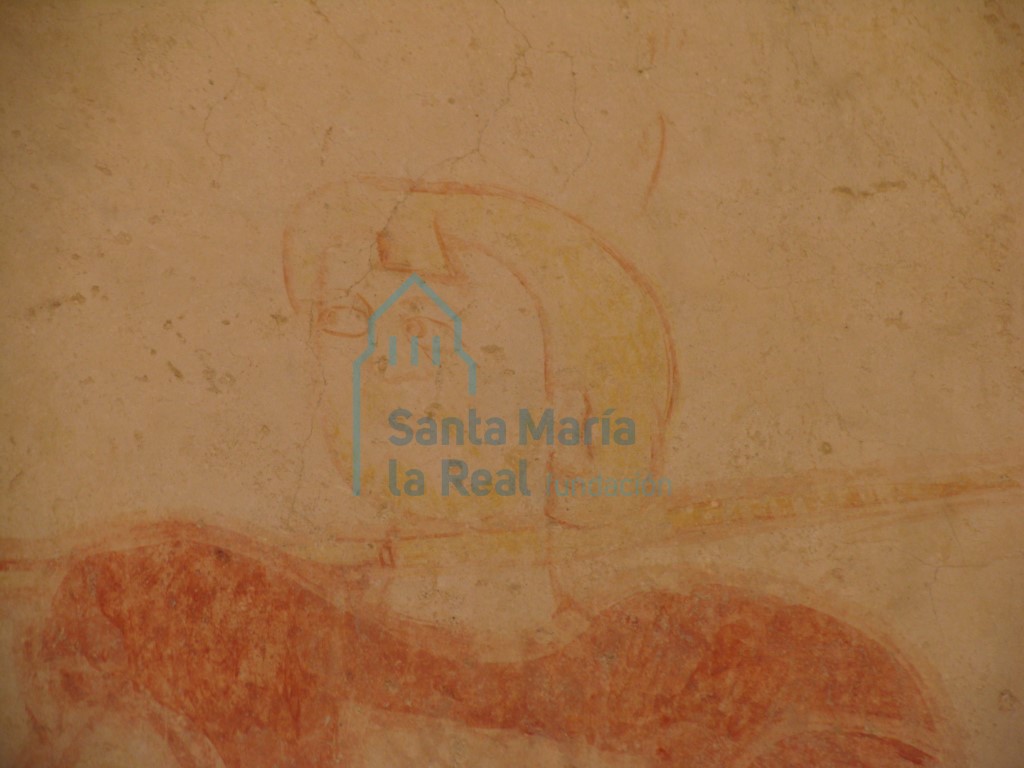 Detalle de las pinturas murales góticas, en la capilla sur