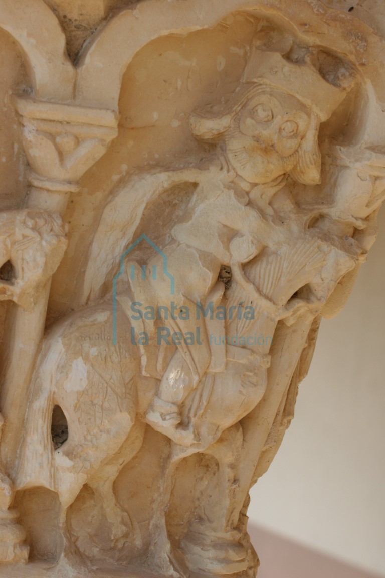 Pórtico. Detalle del capitel de la Epifanía