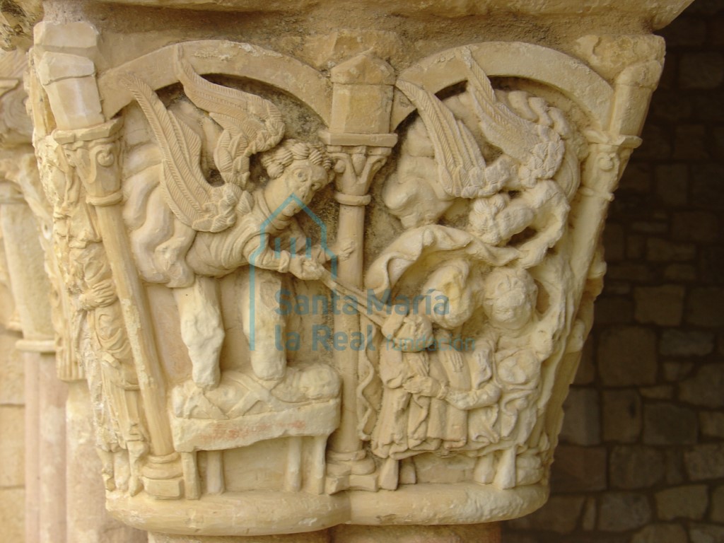 Pórtico. Capitel de la Natividad Pórtico. Capitel de la Natividad