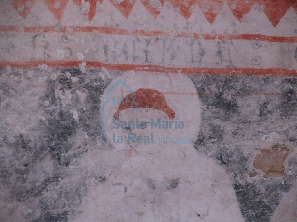 Detalle de las pinturas góticas del presbiterio Detalle de las pinturas góticas del presbiterio