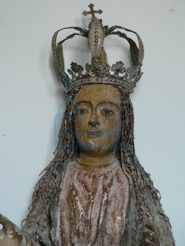 Detalle de la talla dedicada a Nuestra Señora del Monte