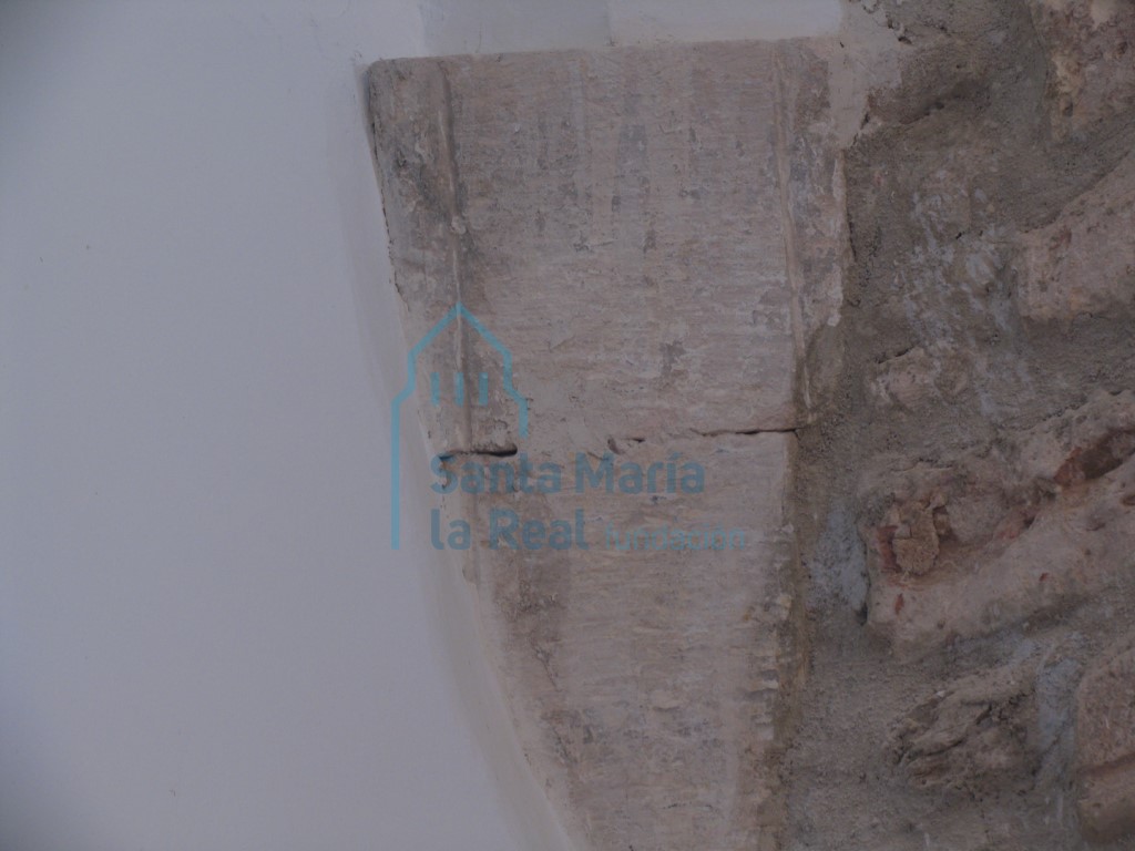 Detalle de los restos de lo que parencen ser el arranque de los nervios originales