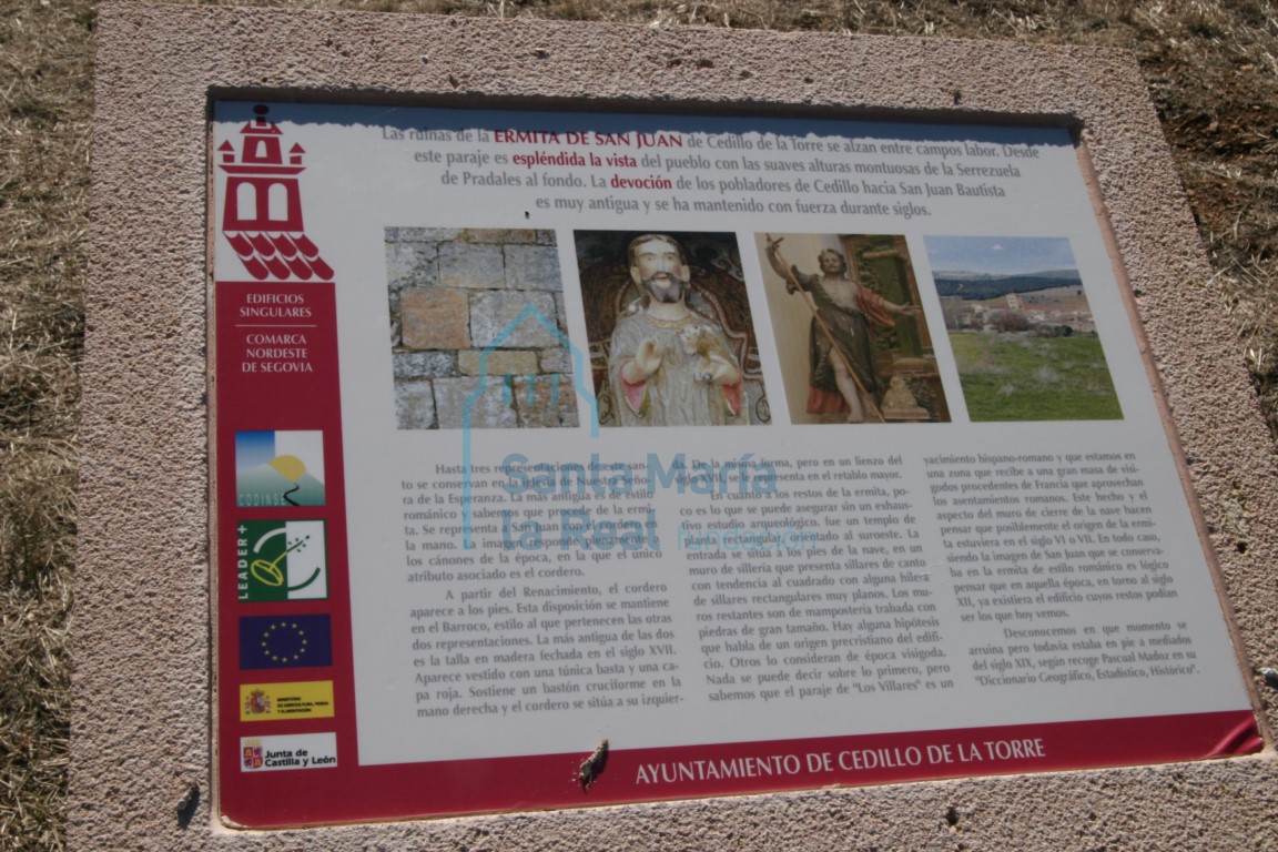 Panel informativo sobre la ermita
