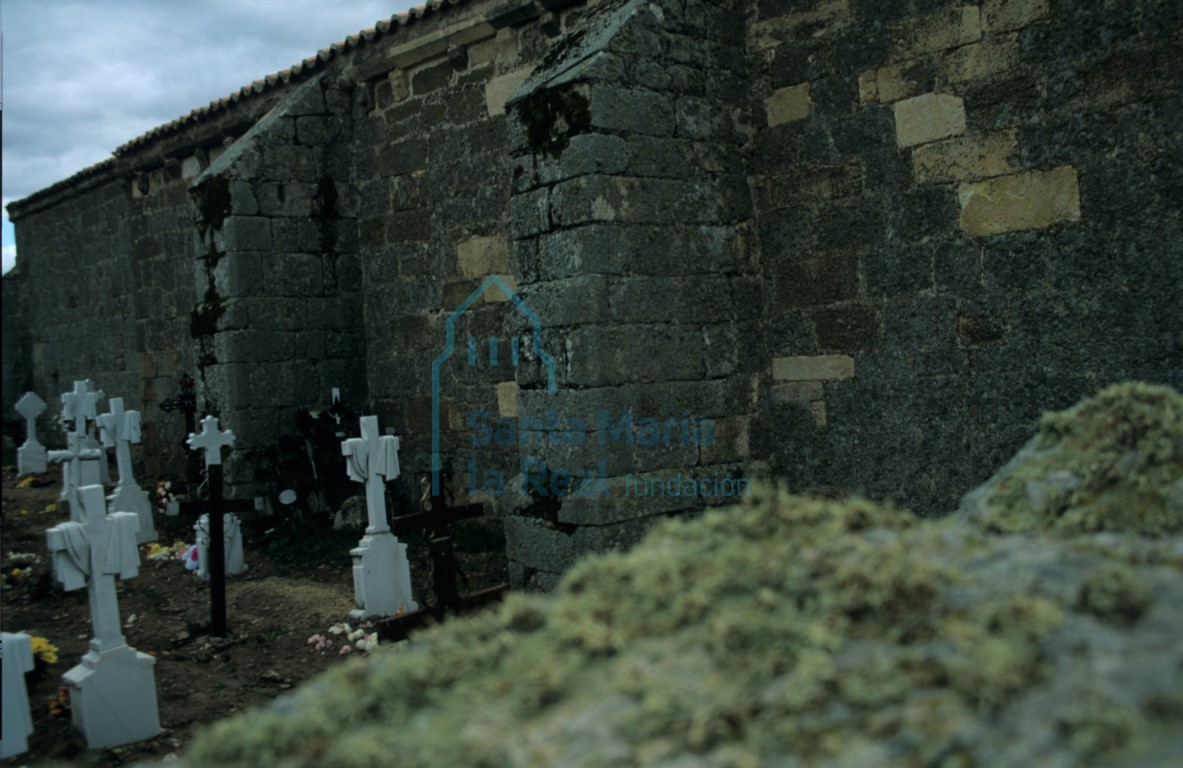 Vista del exetrior del muro septentrional desde el oeste