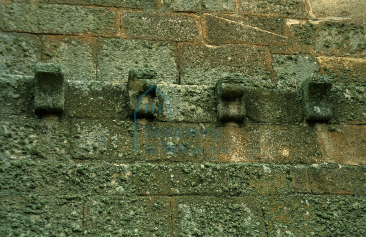 Canecillos en el muro septentrional