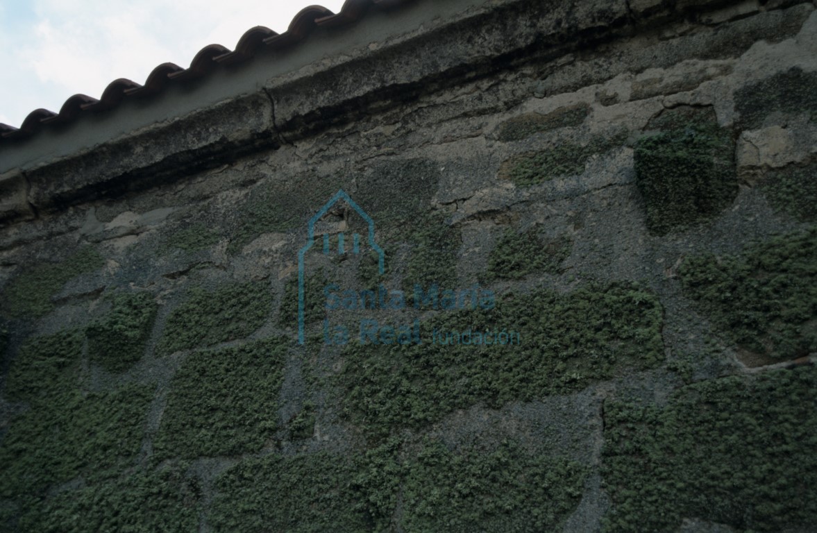 Posible paramento románico con canecillos en el muro norte