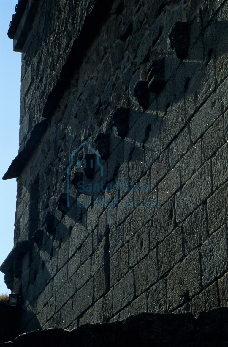 Detalle de los canes del muro meridional de la nave