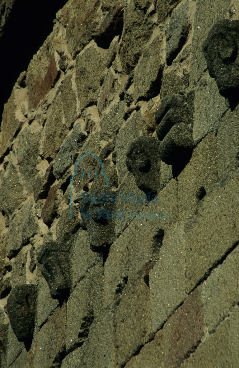 Detalle de los canes del muro meridional de la nave Detalle de los canes del muro meridional de la nave
