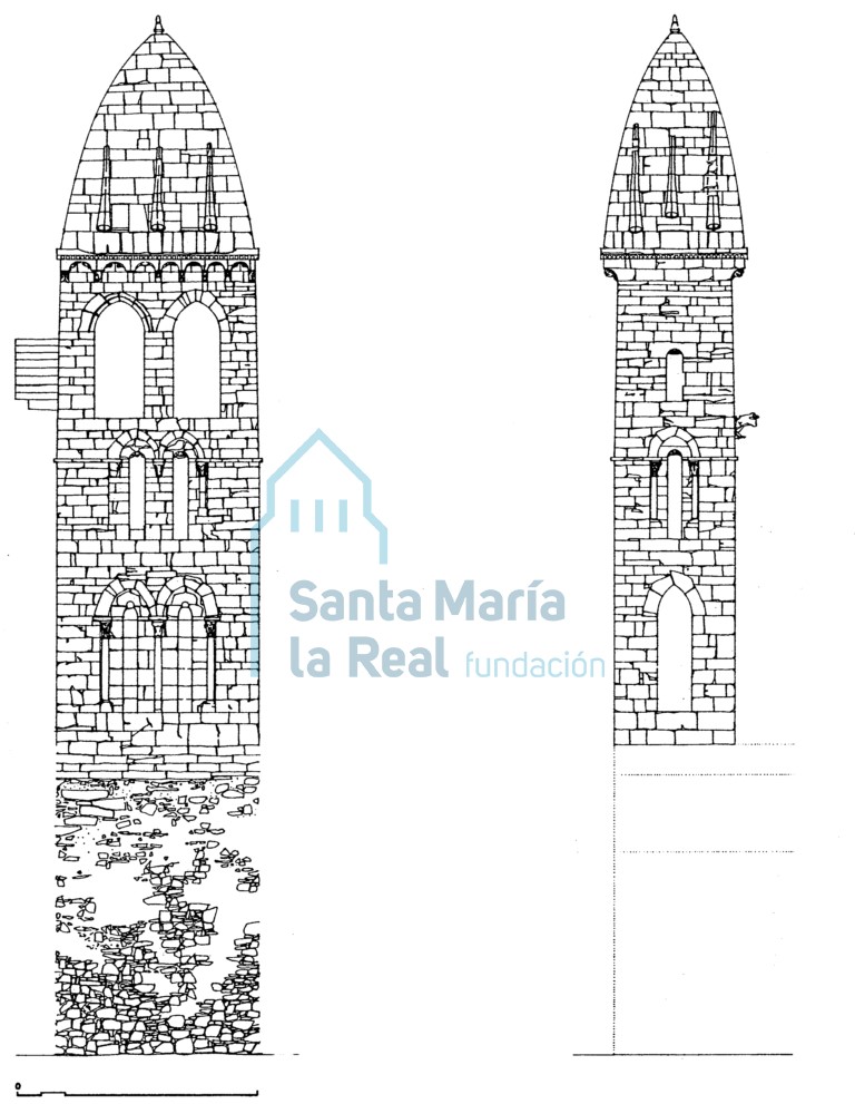 Alzados oeste y sur de la torre