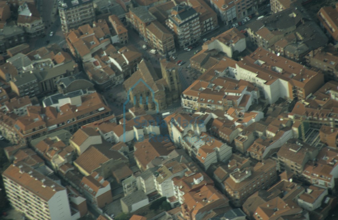 Vista aérea del casco urbano de Benavente