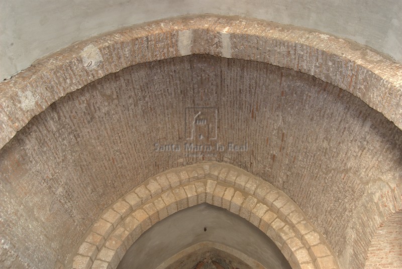 Detalle cubierta de la nave central de la ermita de la Virgen de Cabañas