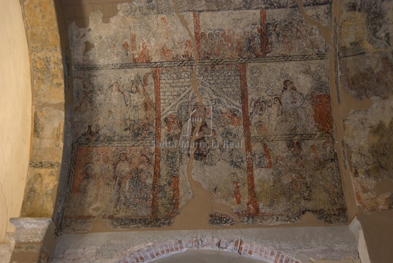 Pinturas del muro del evangelio de la bóveda del presbiterio